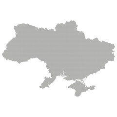 Ukraine Map - World Map International vector template with High detailed including black and grey outline color isolated on transparent background.