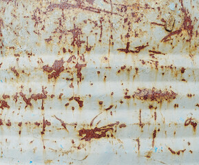 Rust of metals.Corrosive Rust on old white iron oil tank.Use as illustration for presentation.corrosion.                   
