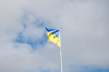 Flag of Ukraine, blue and yellow colors. symbol of independence and peace. stop war.