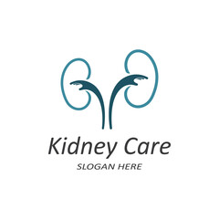 Kidney health and kidney care logo using icon design concept vector illustration