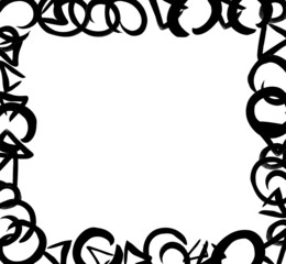 black and white frame with swirls