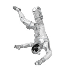 astronaut explorer is falling down after been beaten