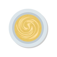 Mustard top view on the white background. Vector illustration.