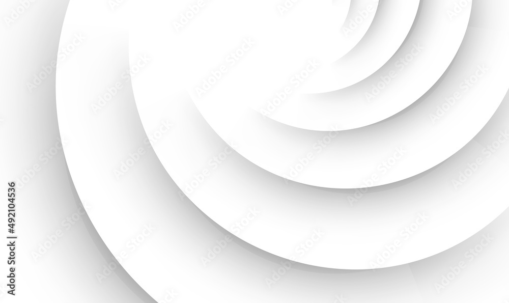 Poster abstract geometric white and gray color background with shadow. abstract ripple effect on white back