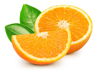 Juicy orange isolated on the white background