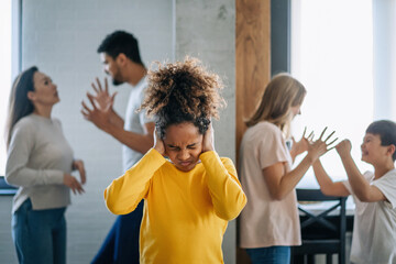 Family arguments and fights make children stressful angry or sad