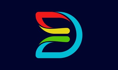d colorful logo with flat color