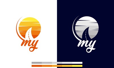 my sunset logo with flat color