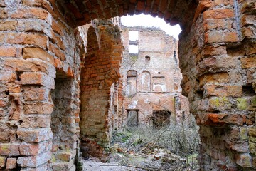 Obraz premium Ruin of of the Dohna family palace in Solobity, Warmia, Poland
