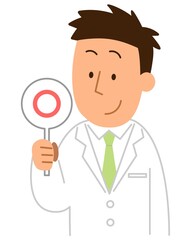 マルの回答をする白衣の男性