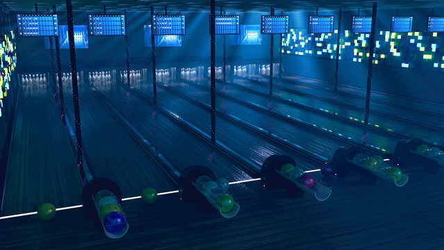 Digital web 3D render of Bowling