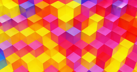 Abstract colorful cubes pattern background. 3d rendering.