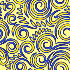  floral seamless pattern with curves element