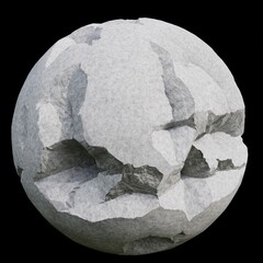 Realistic stone on the black background. 3d rendering.	