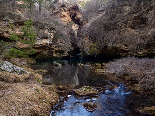 The Calomarde Waterfall. Cascada Batida or Cascada de Molino Viejo is one of the most impressive in the Sierra de Albarracín, Teruel, Spain.