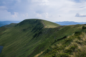 beautiful carpathian mountains, road, hills, forest, ukrainene