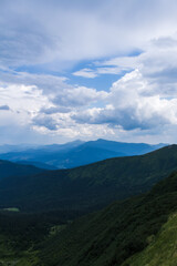 Obraz na płótnie Canvas beautiful carpathian mountains, road, hills, forest, ukrainene