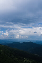 Fototapeta premium beautiful carpathian mountains, road, hills, forest, ukrainene