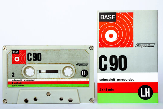 Vintage Cassette Tape BASF 1971 Compact-Cassette LH C90 &ndash; BASF, Made in Germany, Badische Anilin, Soda-Fabrik AG Ludwigshafen
