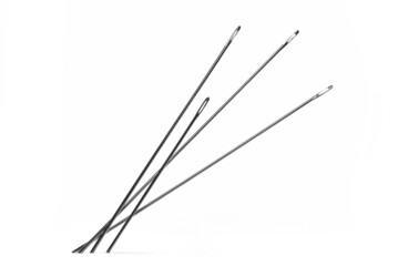 Sewing needles isolated on white  