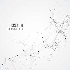 Connect abstract dots and lines. Data science atom technology. Graphic abstract pattern. Vector illustration