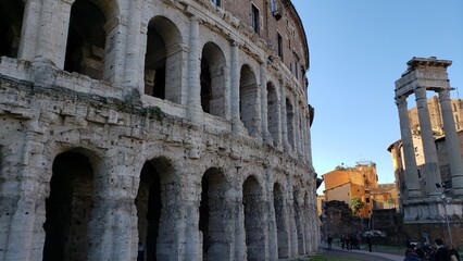 Colosseum in Rome seen at sunset