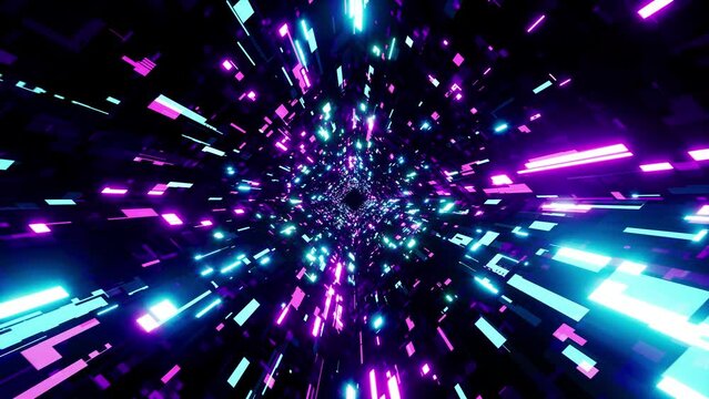 Cyberpunk Technology Tunnel Particles Loop