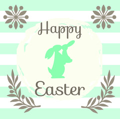 Lovely hand drawn Easter design, cute bunnies and colorful eggs, beautiful flowers, fun template for greeting cards, invitations, banners, wallpapers - vector design 