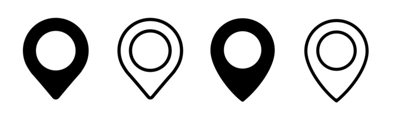 Location pin icons. Isolated. Vector