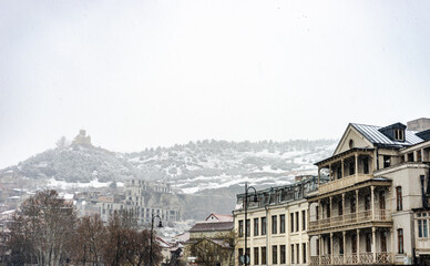 Snow in Tbilisi in the spring