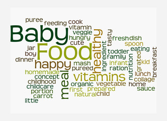 Word Cloud with BABY FOOD concept, isolated on a white background
