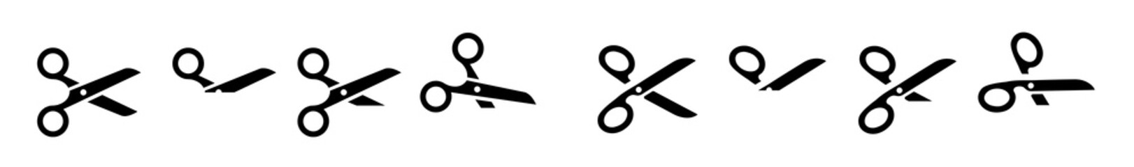 Vector illustration of Scissors set - obrazy, fototapety, plakaty