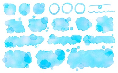 水彩。透明水彩の手書きフレーム。絵の具で描いたようなアンダーライン。水彩タッチの落書き。Watercolor. Transparent watercolor hand-drawn frame. Underlines as if painted with paint. Doodles with a touch of watercolor.