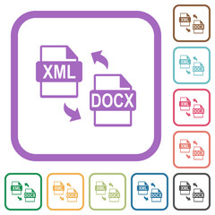 XML DOCX file conversion simple icons