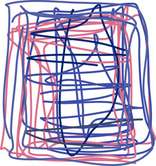 Rectangle colorful scribble shape, hand drawn shape