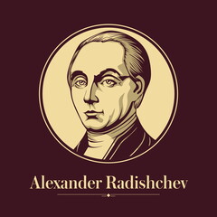 Vector portrait of a Russian writer. Alexander Radishchev was a Russian author and social critic who was arrested and exiled under Catherine the Great.