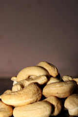 A close-up view of the Cashew nuts.