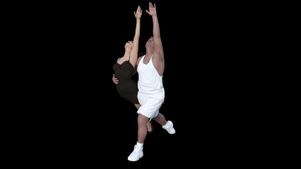 adult man and gorgeous adult female fashion model, 3D illustration.