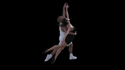 Fototapeta premium adult man and gorgeous adult female fashion model, 3D illustration.