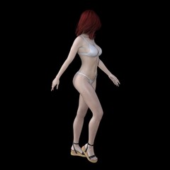 Fototapeta premium figure of a young beautiful woman poses 3D illustration