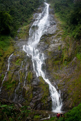 Fototapeta na wymiar La Plata waterfall, the largest waterfall in Tolima, Colombia,