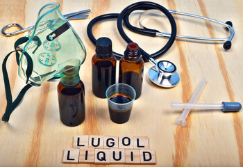 Liquid fluid lugola wanted in pharmacies during the risk of radioactive radiation, explosion atomic bomb or  nuclear power plant accident