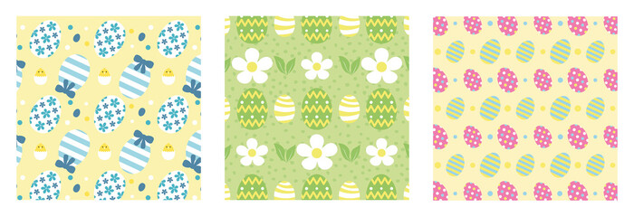 easter pattern with eggs vector illustration in flat style