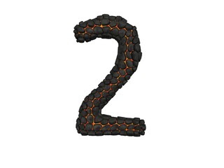 Lava Rock Themed Font  Number 2