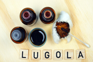 Lugol fluid lugola wanted in pharmacies during the risk of radioactive radiation, explosion atomic bomb or the nuclear power plant accident