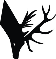 Design of a deer head silhouette vector icon