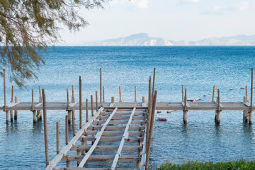 Dock under construction.  Commercial boat docks built to last.