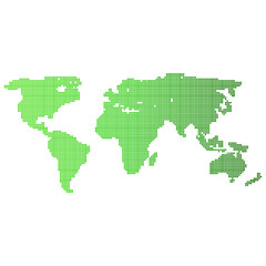 Fototapeta na wymiar World map in dotted style. Halftone style.