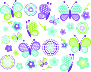 Blue Purple Butterflies