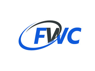 EWC letter creative modern elegant swoosh logo design